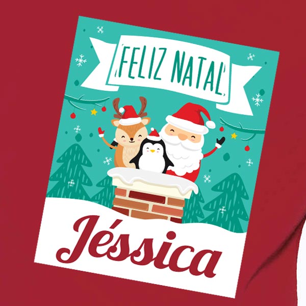 Sweatshirt de criança com decote redondo. Motivo Natal Personalizada com Nome (unissexo). - Bild 2
