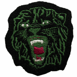 Emblema Naturaleza Animal Cabeza de león verde oscuro