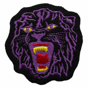 Emblema Naturaleza Animal Cabeza De León Púrpura