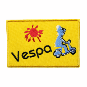 Vespa bleue avec soleil