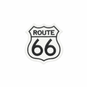 Emblema Bordado - Route 66 (Pequeno) - Branco/Preto
