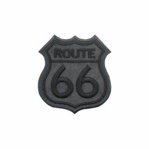 Emblema Bordado - Route 66 - Camurça Cinza/Preto