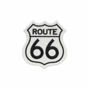 Emblema Bordado - Route 66 - Branco/Preto