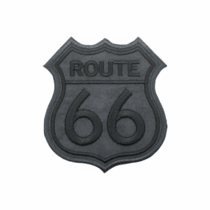 Emblema Bordado - Route 66 (Grande) - Camurça Cinza/Preto
