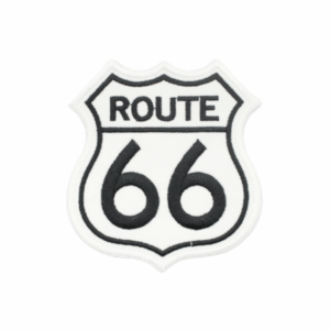 Emblema Bordado - Route 66 (Grande) - Branco/Preto
