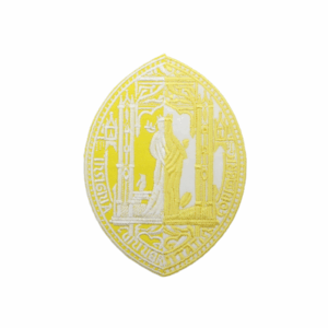Emblema Ensino Estabelecimento Rainha Santa Amarelo e Branco