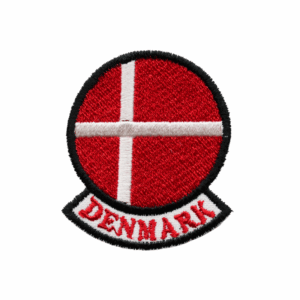 Emblemas Locais Bandeira Dinamarca Redonda