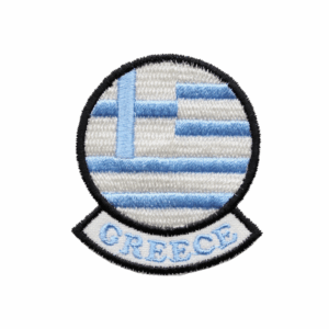 Local Emblems Round Greek Flag