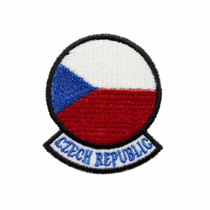 Emblèmes locaux autour du drapeau de la République tchèque