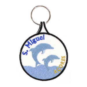 Porta-chaves Bordado Golfinhos  São Miguel Açores
