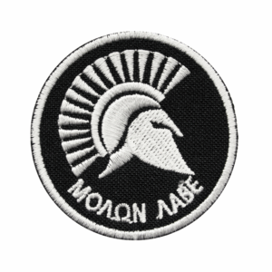Emblema Tático Sparta Elmo Guerreiro Esparta - Molon labe Redondo