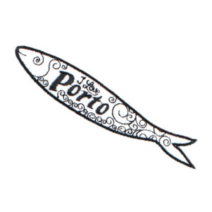 Wappen der Sardinenregion I LOVE PORTO (Schwarz)