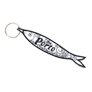 Sardine Schlüsselanhänger Region Emblem I LOVE PORTO (Schwarz)