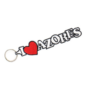 White I LOVE AZORES Keychain