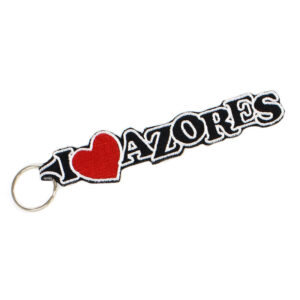 Llavero bordado I LOVE AZORES, negro