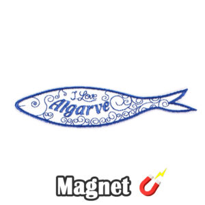 Emblema magnético Bordado Sardinha I Love Algarve Portugal (Íman)