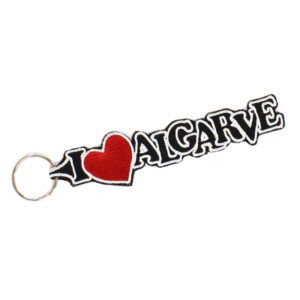 Embroidered Key Holder I Love Algarve Portugal - Black