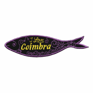 Emblema Bordado – Sardinha I Love Coimbra (Roxo e Amarelo)