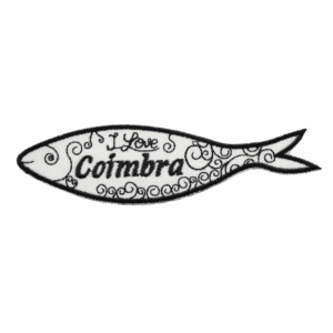 Emblema Bordado – Sardinha I Love Coimbra (Preto)