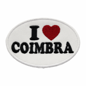 Emblema Bordado – I Love Coimbra Oval (Branco)