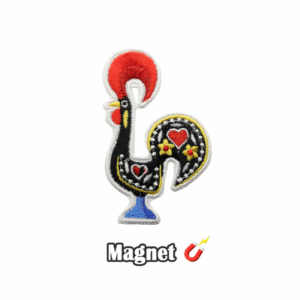 Chapa Magnética Bordada – Gallo de Barcelos (Imán)
