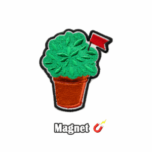 Embroidered Magnetic Badge – Basil (Magnet)