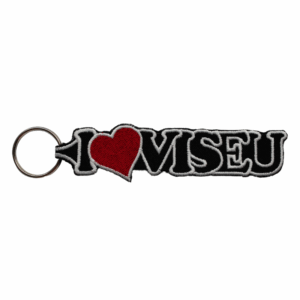Porta-chaves Bordado – I Love Viseu (Preto)
