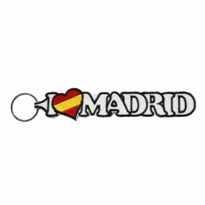 Llavero Bordado – I Love Madrid (Blanco) (España)