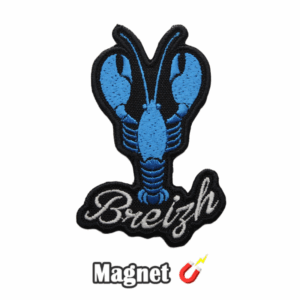 Emblema Bordado Magnético Região de França - Bretanha/Breizh (Preto e Azul) (Íman)