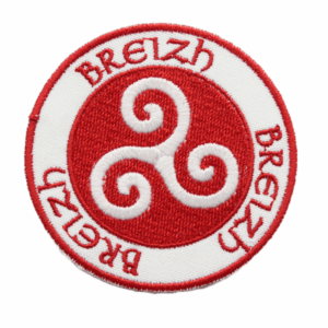 Emblema Bordado Região França - Bretanha/Breizh Redondo (Vermelho e Branco)
