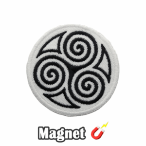 Emblema Magnético Bordado Região França - Bretanha/Breizh Redondo (Branco) (Íman)