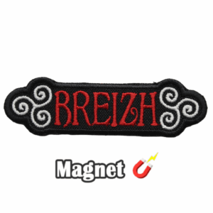 Emblema Magnético Bordado Região França - Bretanha/Breizh (Preto e Vermelho) (Íman)
