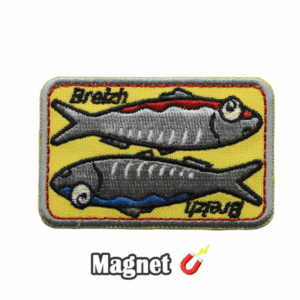 Emblema Magnético Bordado Região França - Bretanha/Breizh (Peixe) (Íman)