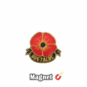 Emblema Magnético Bordado Região França – Bretanha (Preto) (Íman)