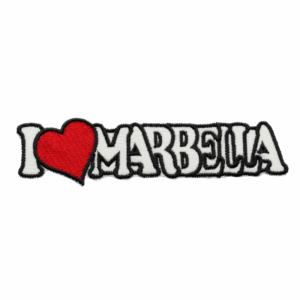 Parche Bordado – I Love Marbella - Corazón Rojo - (Blanco) (España)