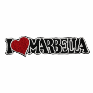 Parche Bordado – I Love Marbella – Corazón Rojo – (Negro) (España)