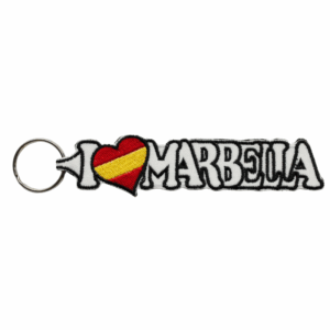 Llavero Bordado – I Love Marbella (Blanco) (España)