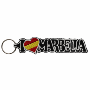 Llavero Bordado – I Love Marbella (Negro) (España)