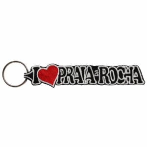 Embroidered Key Ring – I Love Praia da Rocha (Black)