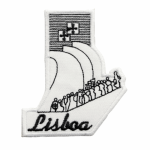 Emblema bordado – Monumento a los Descubrimientos, Lisboa (Blanco)