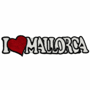 Parche Bordado – I Love Mallorca – Corazón Rojo – (Blanco) (España)