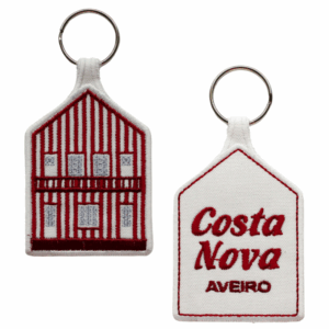 Porta-chaves Bordado de Ambos os Lados – Costa Nova, Aveiro (Vermelho)