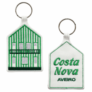Porta-chaves Bordado de Ambos os Lados – Costa Nova, Aveiro (Verde)
