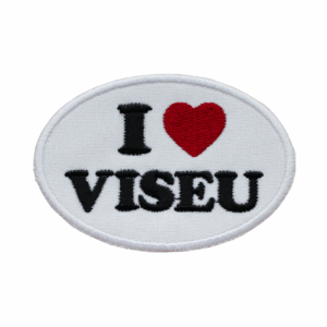 Emblema Bordado – I Love Viseu Oval (Branco)