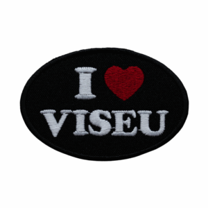 Emblema Bordado – I Love Viseu Oval (Preto)