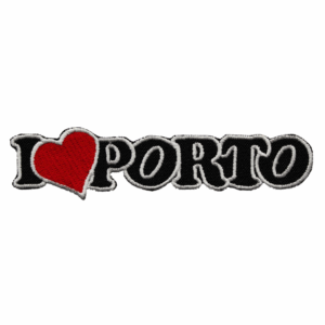 Emblema Bordado – I Love Porto (Preto)