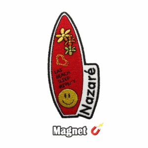 Gesticktes Magnetemblem – Nazaré – Surfbrett (Magnet)