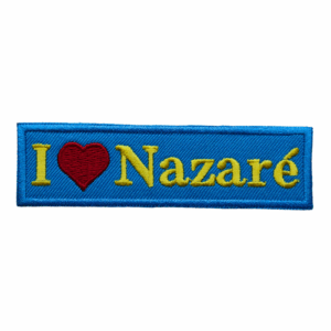 Emblema Bordado – I Love Nazaré (Retangular) (Azul)
