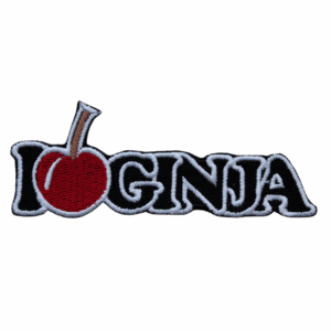 Emblema Bordado – I Love Ginja (Preto)