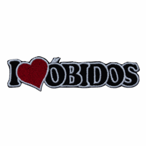 Emblema Bordado – I Love Óbidos (Preto)